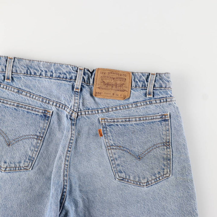90'S Levi's 550 Relaxed Fit Orange Tab Denim Shorts, Half Pants, Jorts, Men's, W33, Vintage cotton blue type Vintage Second Hand