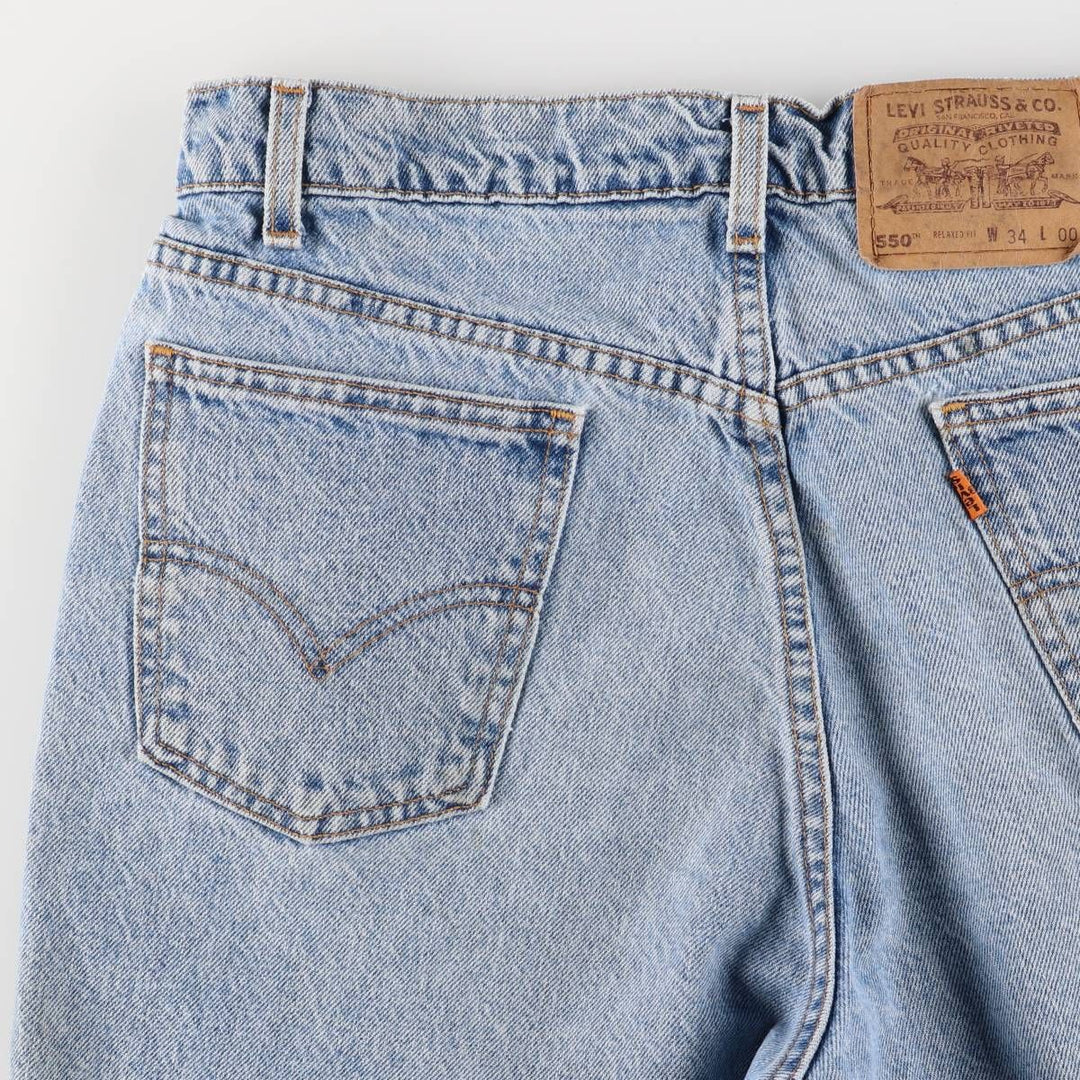 90'S Levi's 550 Relaxed Fit Orange Tab Denim Shorts, Half Pants, Jorts, Men's, W33, Vintage cotton blue type Vintage Second Hand