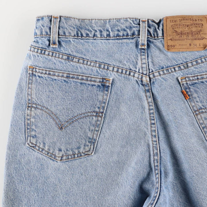 90'S Levi's 550 Relaxed Fit Orange Tab Denim Shorts, Half Pants, Jorts, Men's, W33, Vintage cotton blue type Vintage Second Hand
