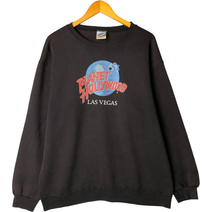 Vintage Planet Hollywood Advertising Sweatshirt, Made in USA, Men's XL cotton black type Vintage Second Hand