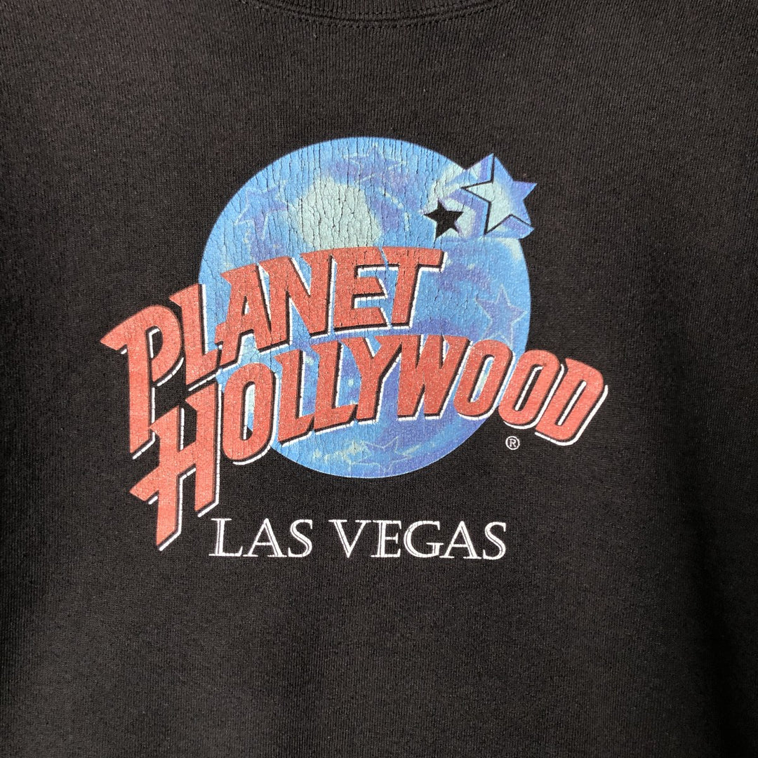 Vintage Planet Hollywood Advertising Sweatshirt, Made in USA, Men's XL cotton black type Vintage Second Hand