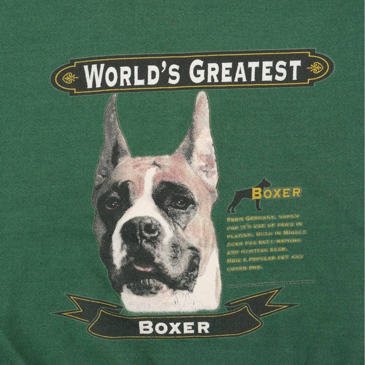 Vintage 90'S Lee Boxer Dog Print Animal Sweatshirt, Made in USA, Men's Size L cotton Green type dark green Vintage Second Hand