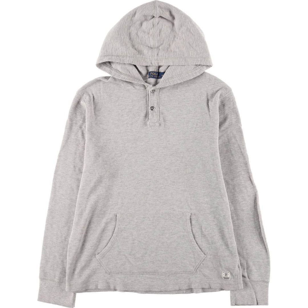 Ralph Lauren hooded thermal long t-shirt, size L, men's cotton gray type Vintage Second Hand
