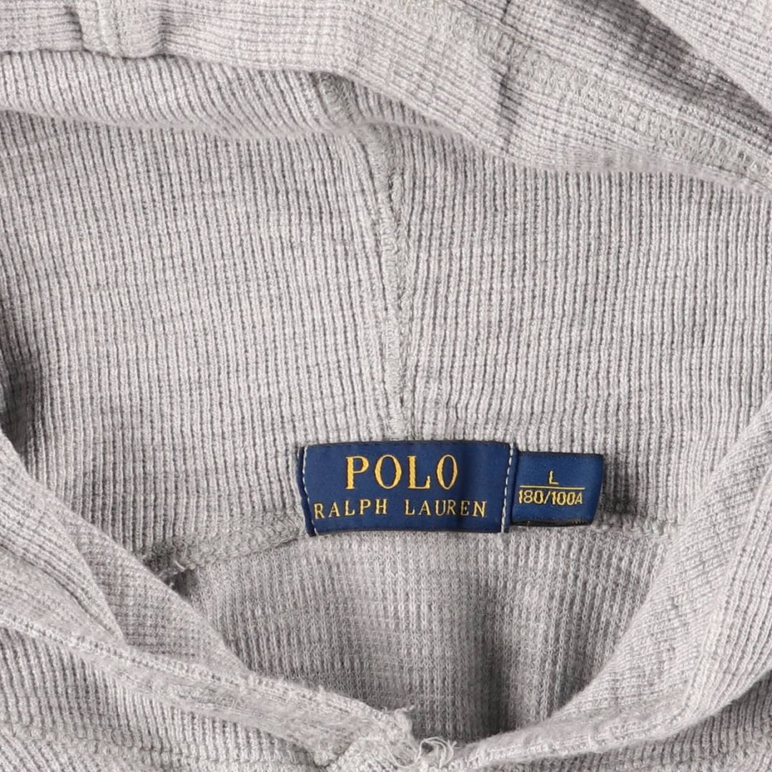 Ralph Lauren hooded thermal long t-shirt, size L, men's cotton gray type Vintage Second Hand