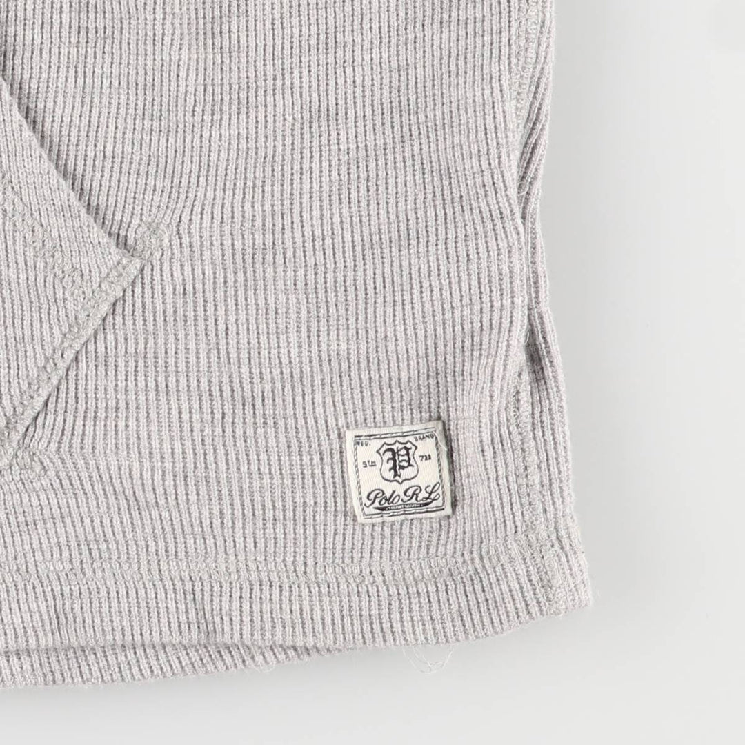 Ralph Lauren hooded thermal long t-shirt, size L, men's cotton gray type Vintage Second Hand