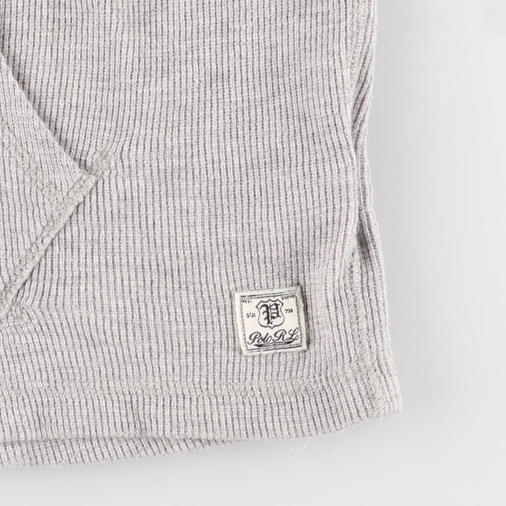 Ralph Lauren hooded thermal long t-shirt, size L, men's cotton gray type Vintage Second Hand