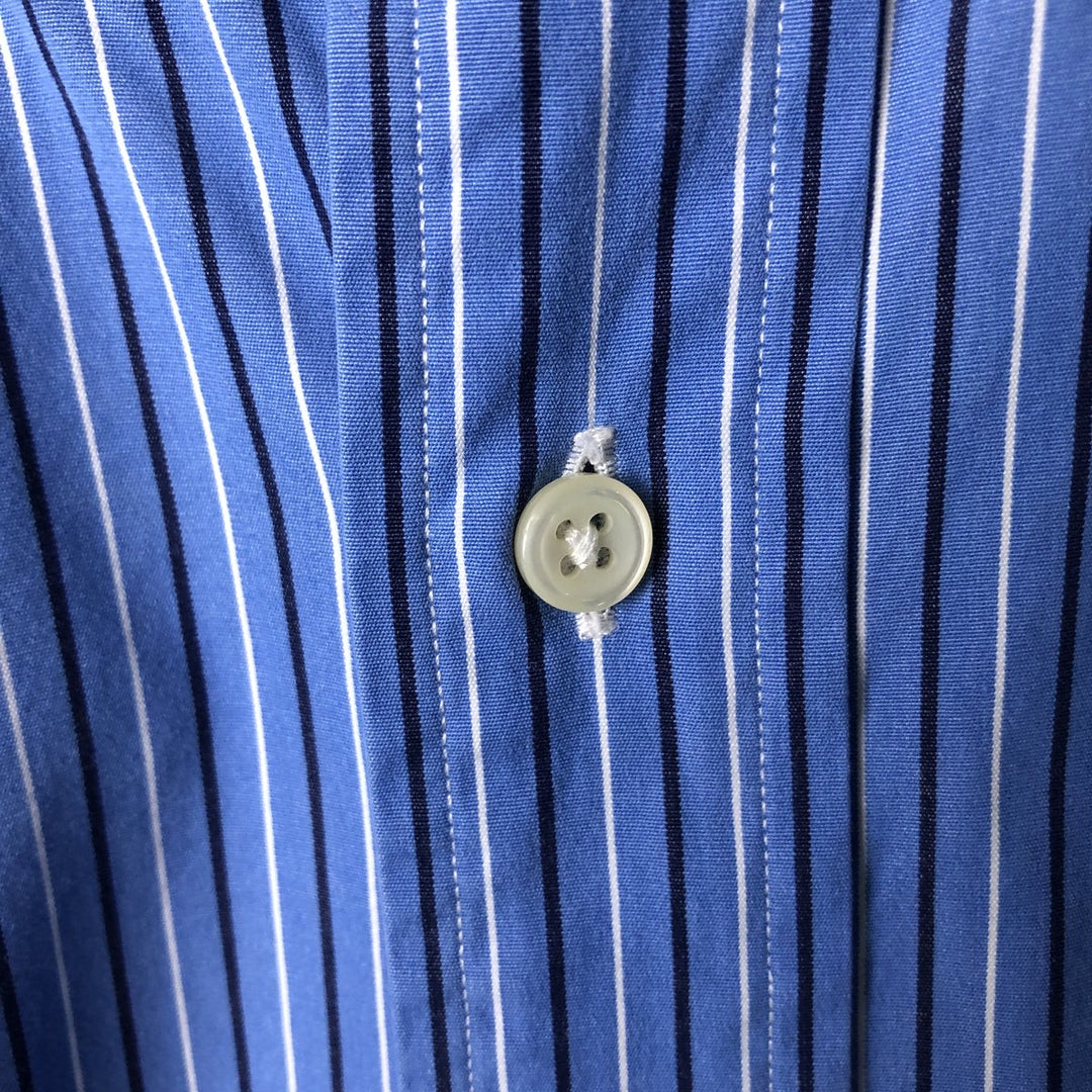 Ralph Lauren Classic Fit Multi-Stripe Long Sleeve Button-Down Striped Shirt, Men's Size L cotton blue type Vintage Second Hand