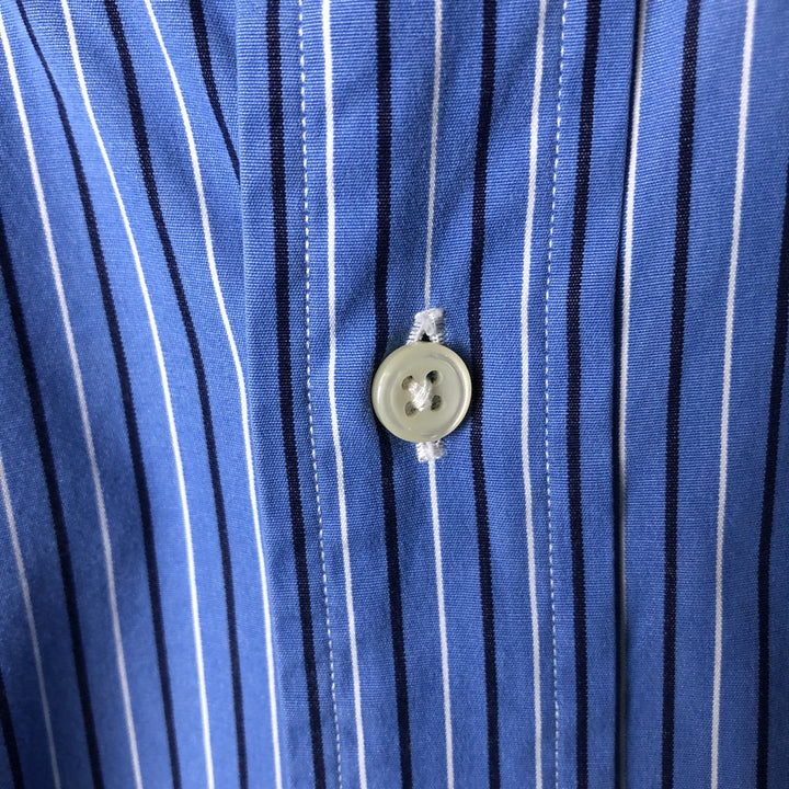 Ralph Lauren Classic Fit Multi-Stripe Long Sleeve Button-Down Striped Shirt, Men's Size L cotton blue type Vintage Second Hand