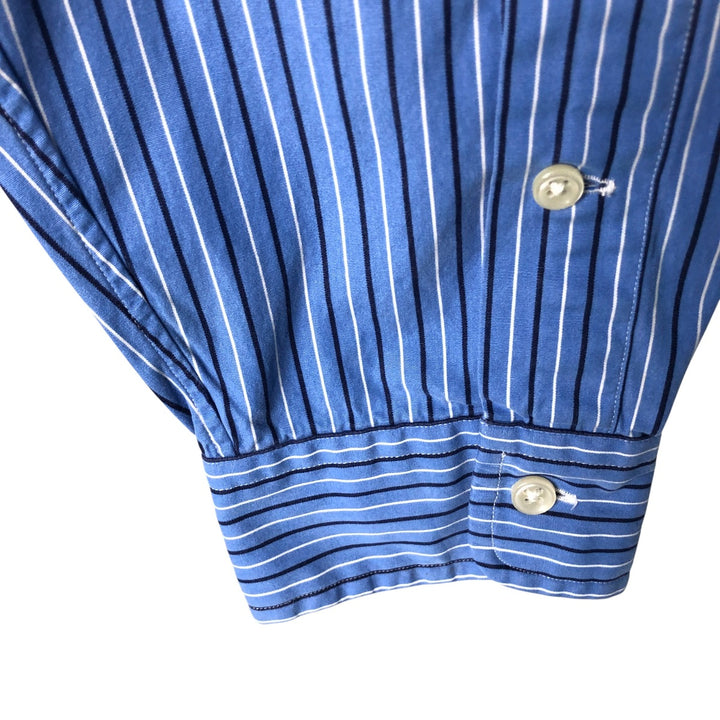 Ralph Lauren Classic Fit Multi-Stripe Long Sleeve Button-Down Striped Shirt, Men's Size L cotton blue type Vintage Second Hand