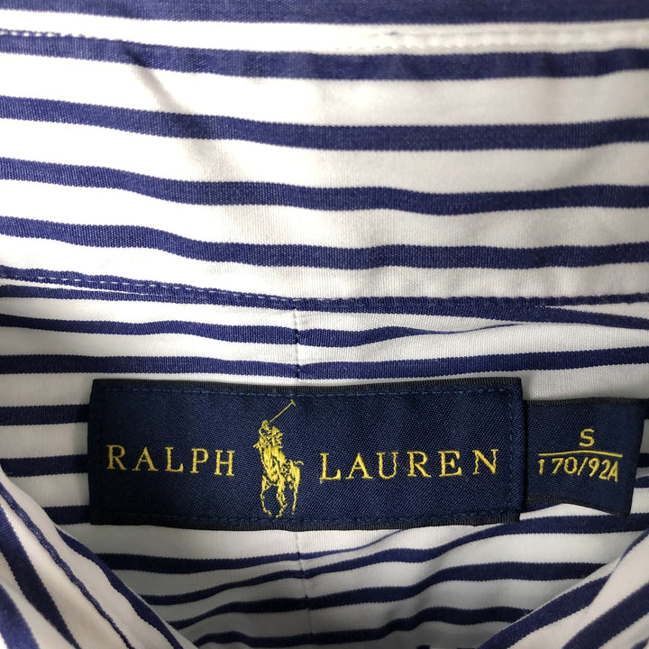 Ralph Lauren long sleeve button down striped shirt, men's size M cotton white type Vintage Second Hand
