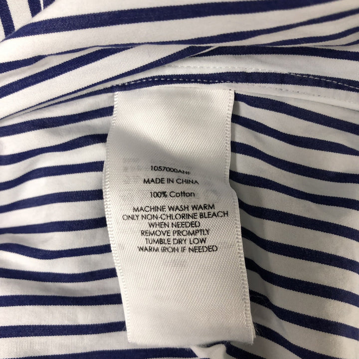 Ralph Lauren long sleeve button down striped shirt, men's size M cotton white type Vintage Second Hand