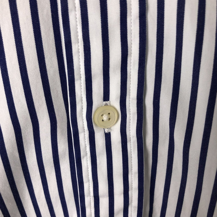 Ralph Lauren long sleeve button down striped shirt, men's size M cotton white type Vintage Second Hand