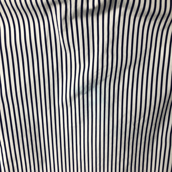 Ralph Lauren long sleeve button down striped shirt, men's size M cotton white type Vintage Second Hand