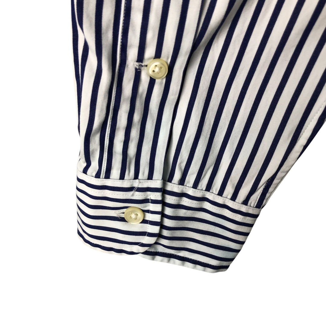 Ralph Lauren long sleeve button down striped shirt, men's size M cotton white type Vintage Second Hand