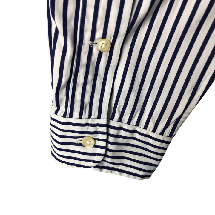 Ralph Lauren long sleeve button down striped shirt, men's size M cotton white type Vintage Second Hand