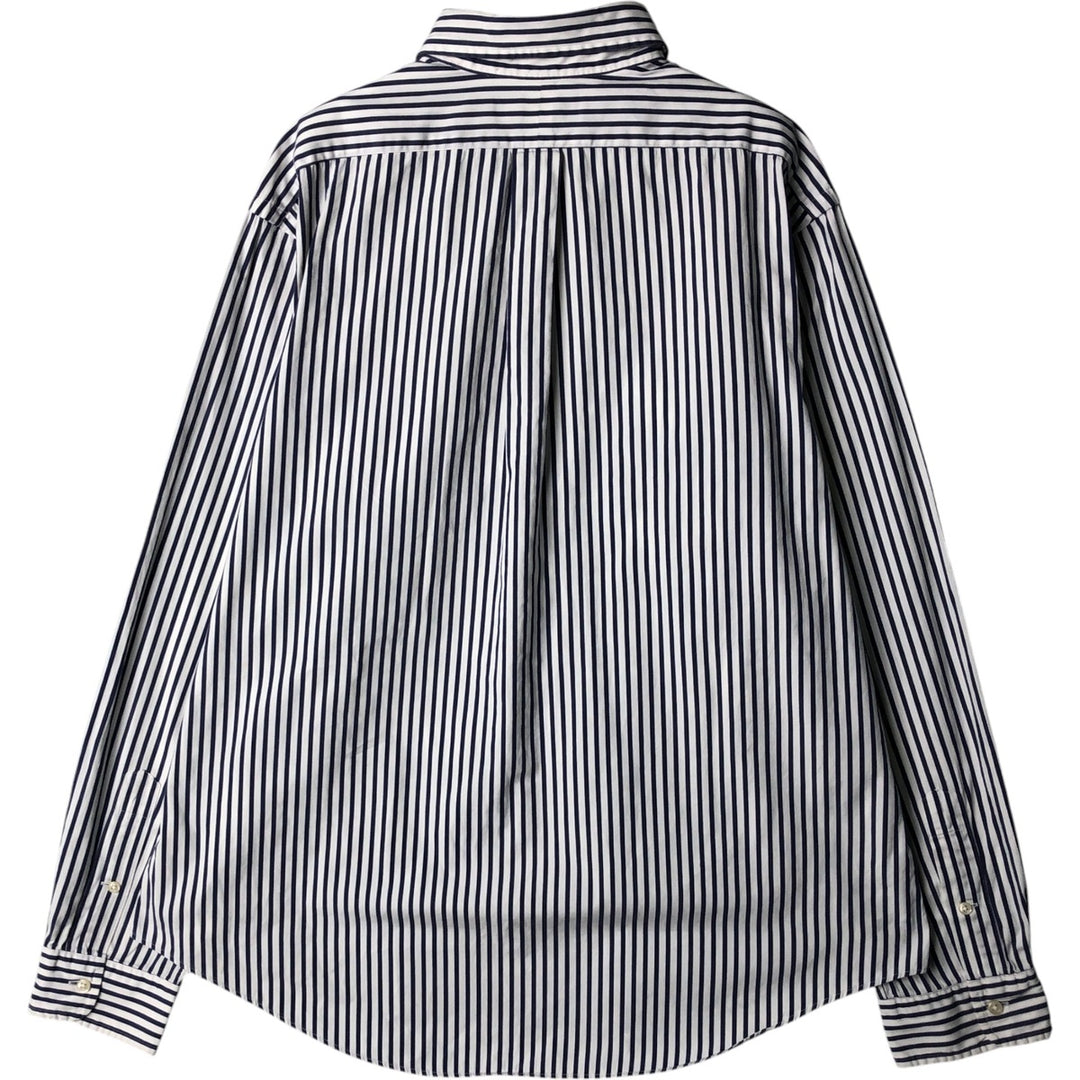 Ralph Lauren CUSTOM FIT long sleeve button down striped shirt men's XL size cotton white type Vintage Second Hand