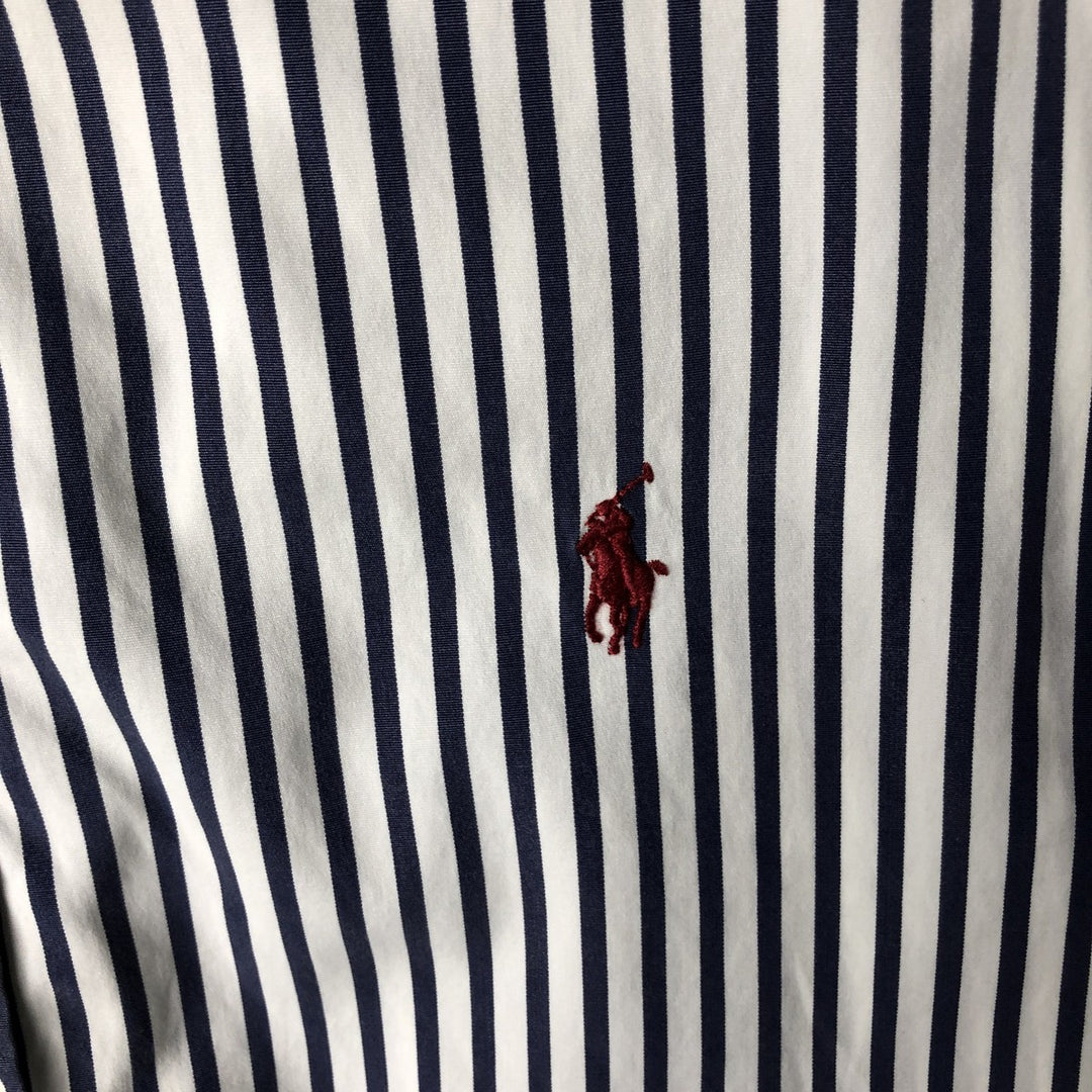Ralph Lauren CUSTOM FIT long sleeve button down striped shirt men's XL size cotton white type Vintage Second Hand