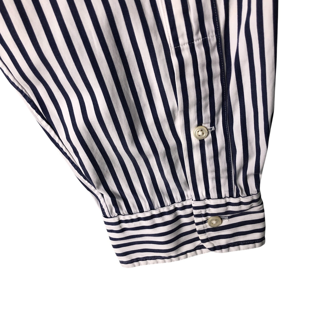 Ralph Lauren CUSTOM FIT long sleeve button down striped shirt men's XL size cotton white type Vintage Second Hand