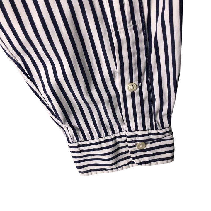 Ralph Lauren CUSTOM FIT long sleeve button down striped shirt men's XL size cotton white type Vintage Second Hand