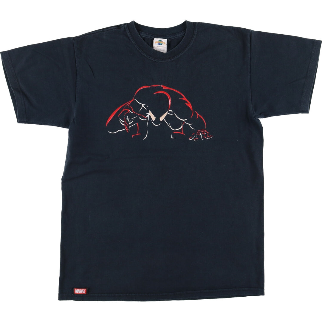 UNIVERSAL ORLANDO SPIDER MAN Spider-Man character print T-shirt, men's size M cotton black type Vintage Second Hand
