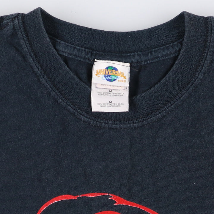 UNIVERSAL ORLANDO SPIDER MAN Spider-Man character print T-shirt, men's size M cotton black type Vintage Second Hand