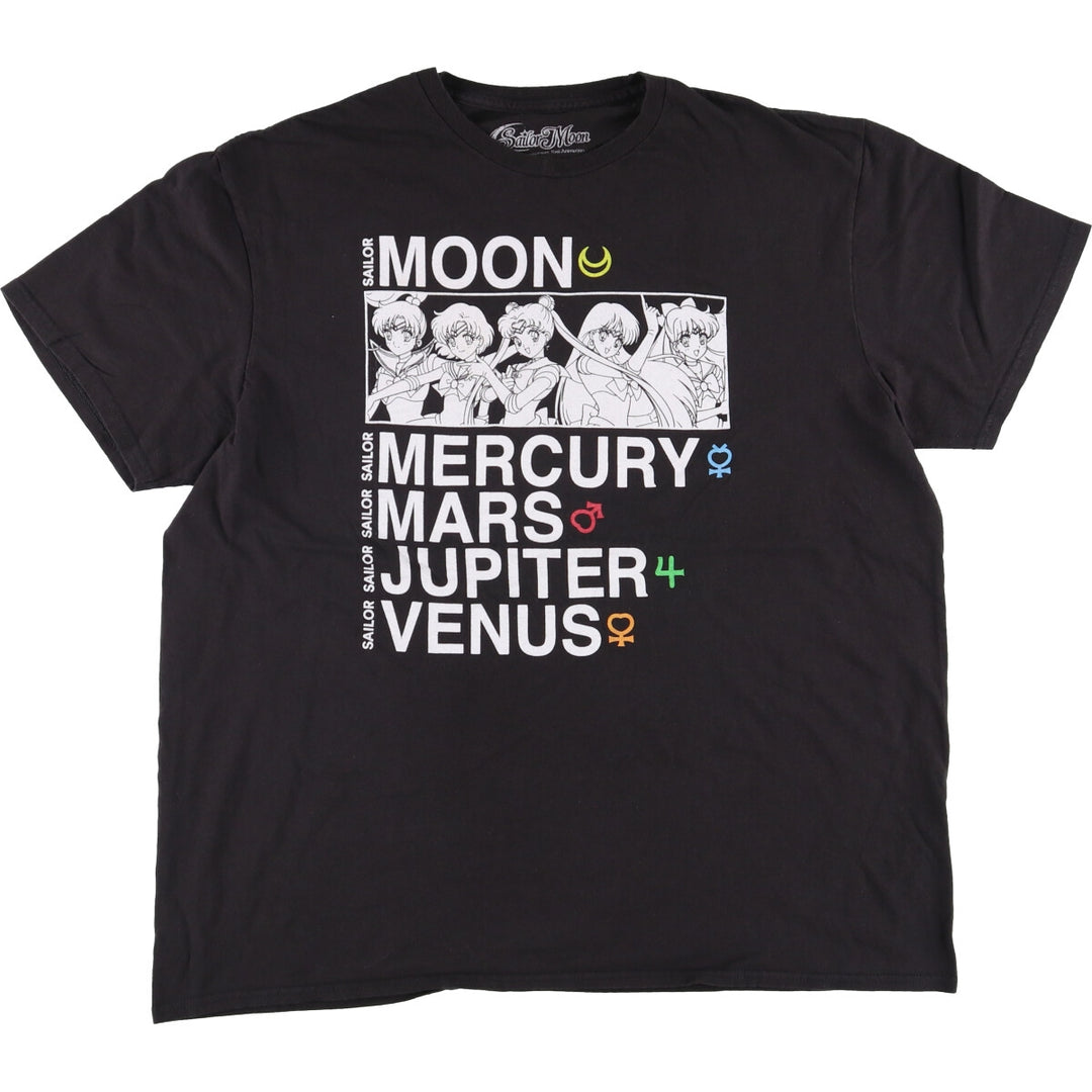 SAILOR MOON Sailor Moon Anime Character Print T-Shirt Men's XL cotton black type Vintage Second Hand