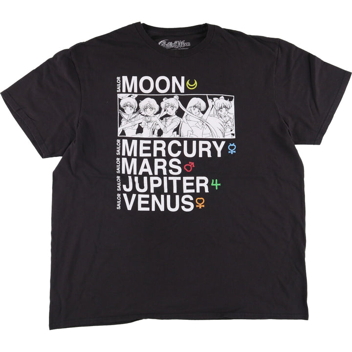 SAILOR MOON Sailor Moon Anime Character Print T-Shirt Men's XL cotton black type Vintage Second Hand