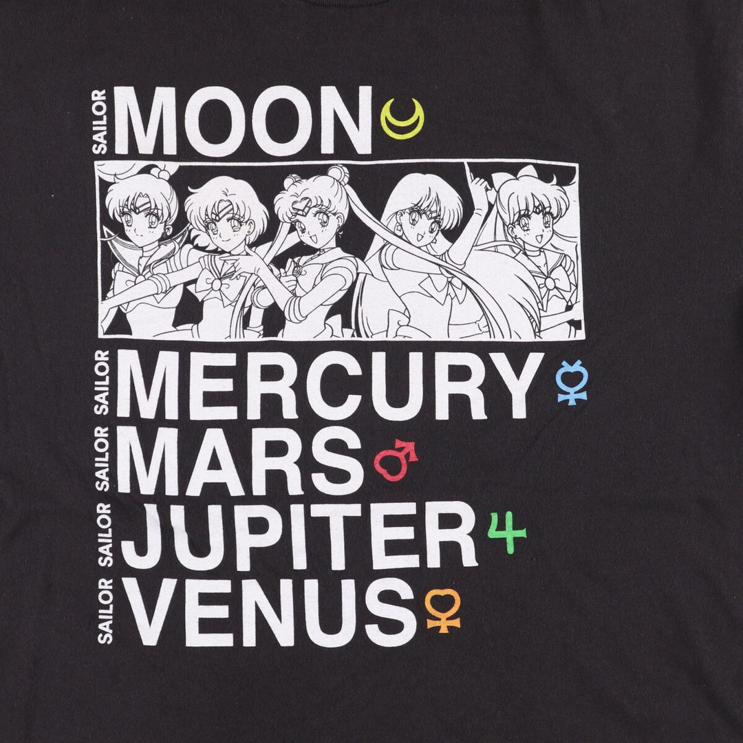SAILOR MOON Sailor Moon Anime Character Print T-Shirt Men's XL cotton black type Vintage Second Hand