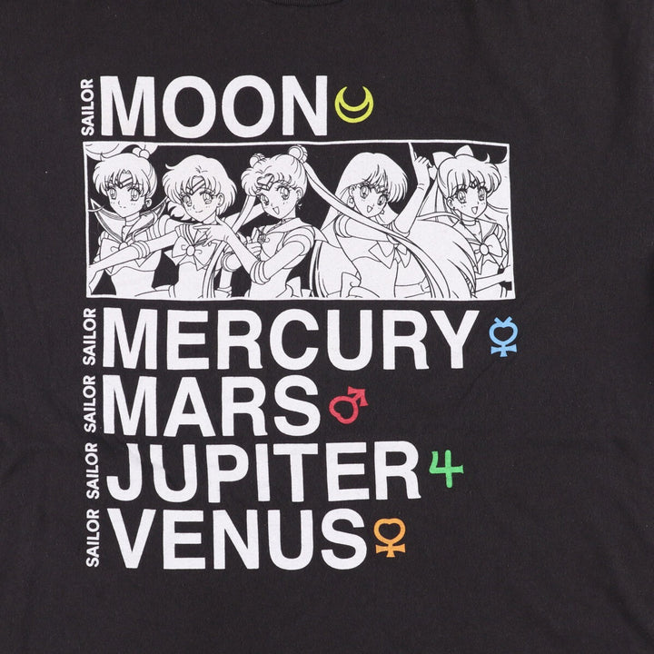 SAILOR MOON Sailor Moon Anime Character Print T-Shirt Men's XL cotton black type Vintage Second Hand