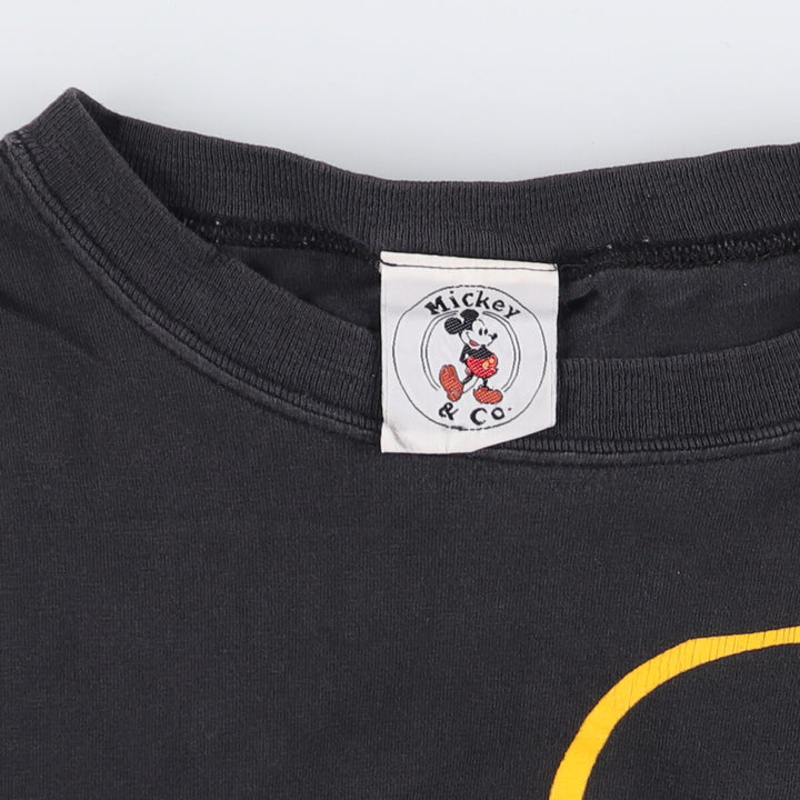Vintage 90'S Disney Mickey Mouse animated character print T-shirt, men's size L unclear black type Vintage Second Hand
