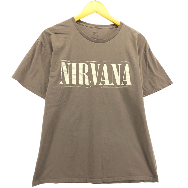 NIRVANA Nirvana Band T-shirt, Band T, Men's L size cotton beige type brown Vintage Second Hand