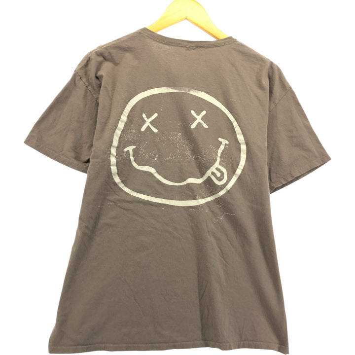 NIRVANA Nirvana Band T-shirt, Band T, Men's L size cotton beige type brown Vintage Second Hand