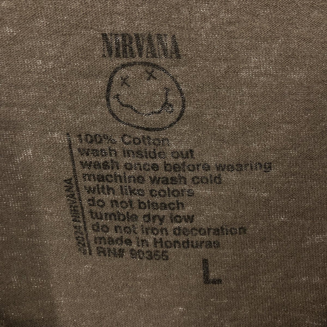 NIRVANA Nirvana Band T-shirt, Band T, Men's L size cotton beige type brown Vintage Second Hand
