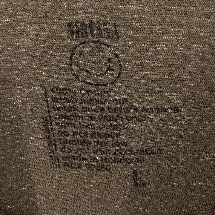NIRVANA Nirvana Band T-shirt, Band T, Men's L size cotton beige type brown Vintage Second Hand