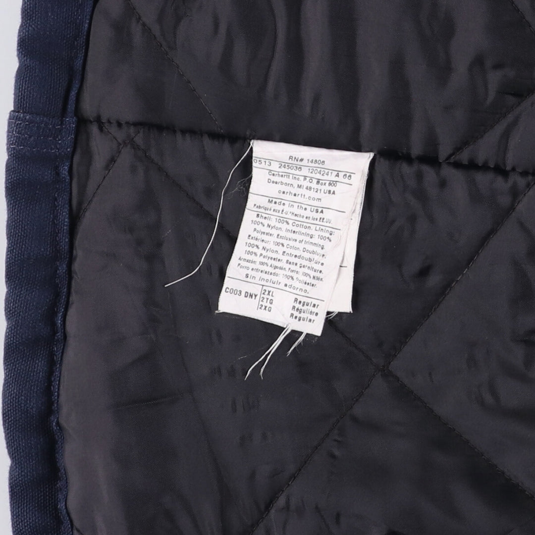 Carhartt Traditional Padded Duck Work Jacket, Made in USA, Men's XXL cotton navy blue type Vintage Second Hand