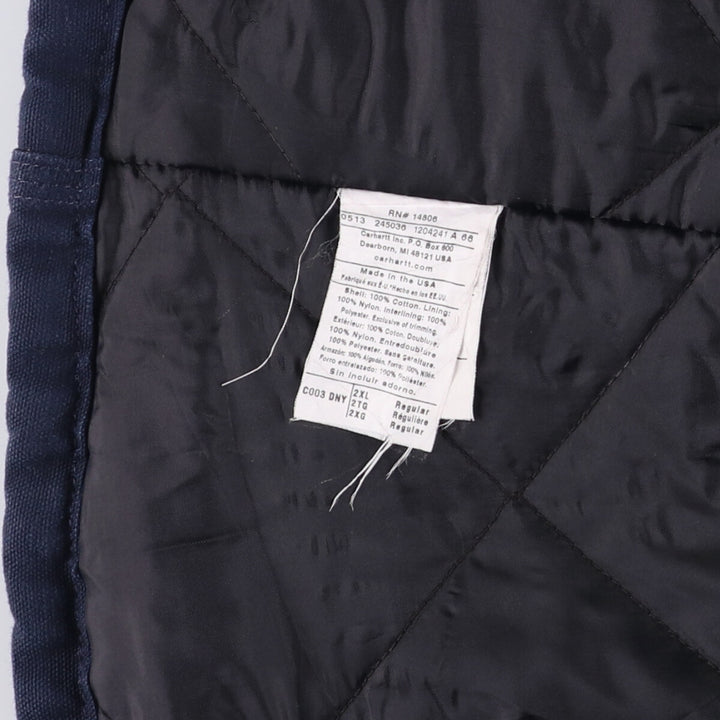 Carhartt Traditional Padded Duck Work Jacket, Made in USA, Men's XXL cotton navy blue type Vintage Second Hand