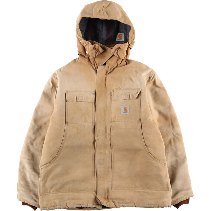 Carhartt Traditional Hooded Padded Duck Work Jacket, Men's Size XL unclear Beige type Vintage Second Hand