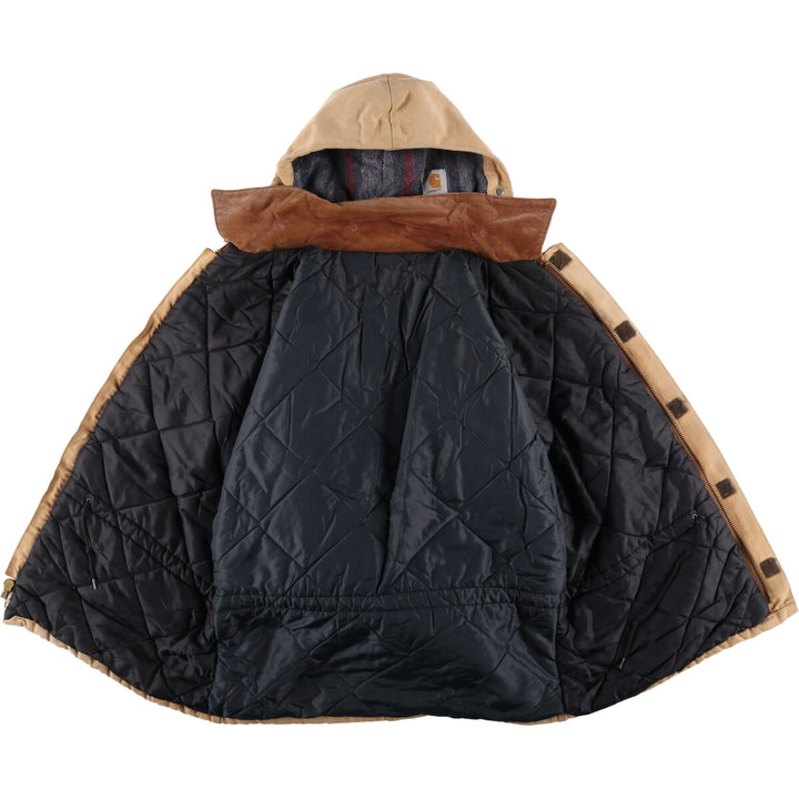 Carhartt Traditional Hooded Padded Duck Work Jacket, Men's Size XL unclear Beige type Vintage Second Hand