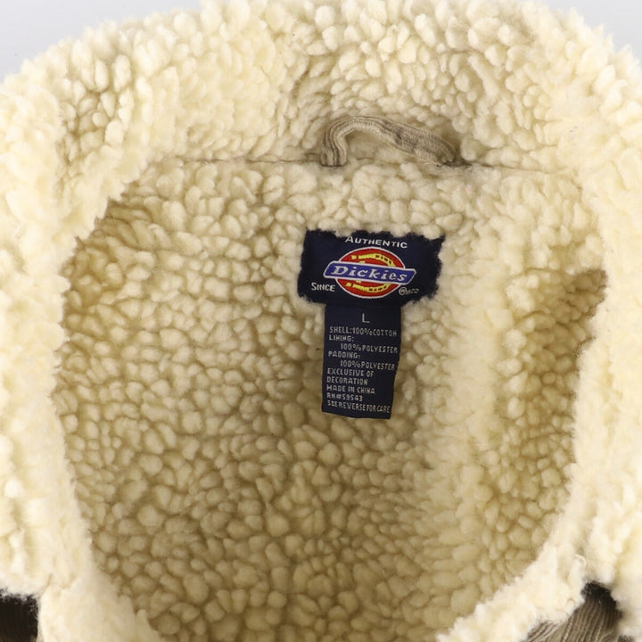 Dickies padded corduroy jacket, men's size L cotton Beige type Vintage Second Hand