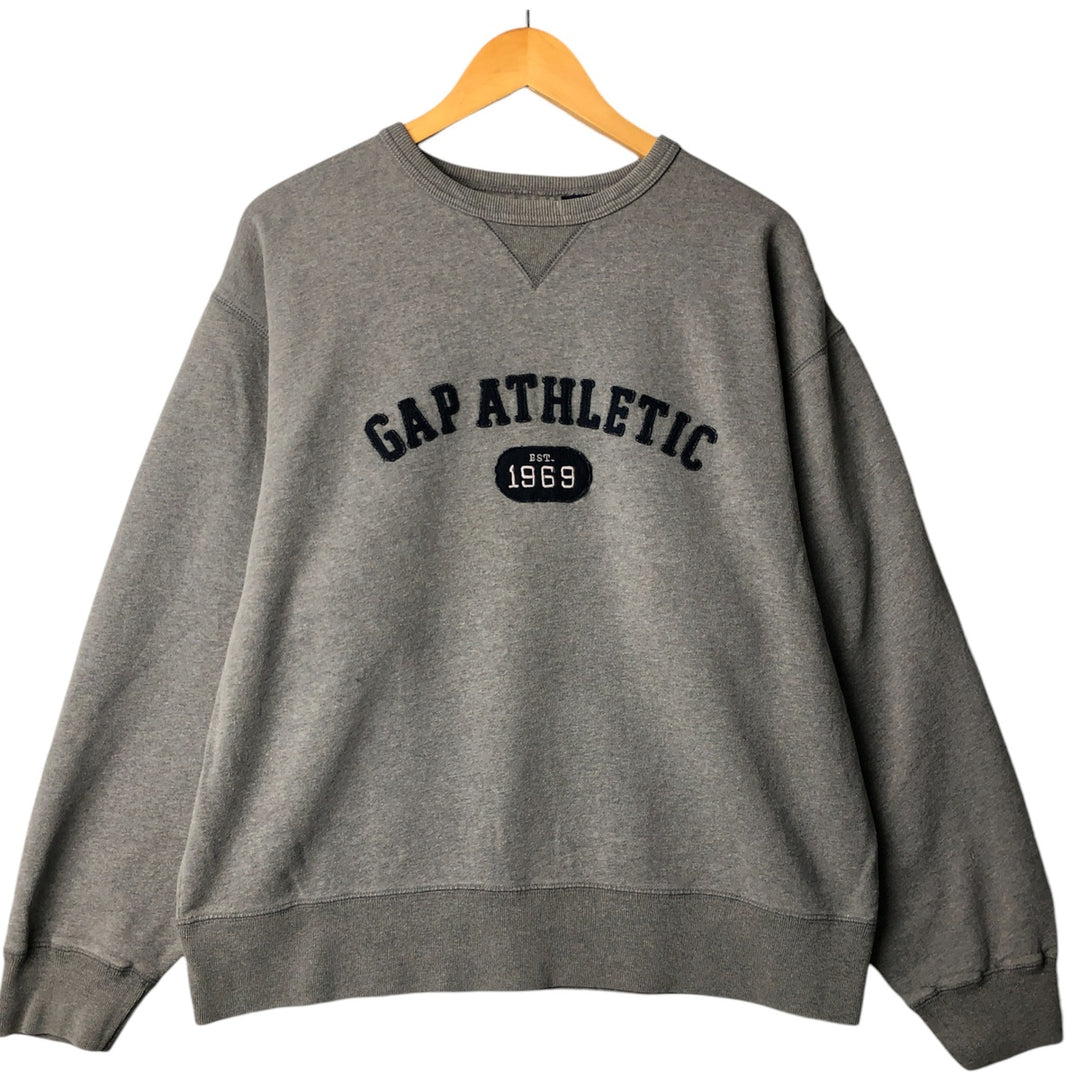 90'S GAP logo sweatshirt, men's size L, vintage cotton gray type Vintage Second Hand