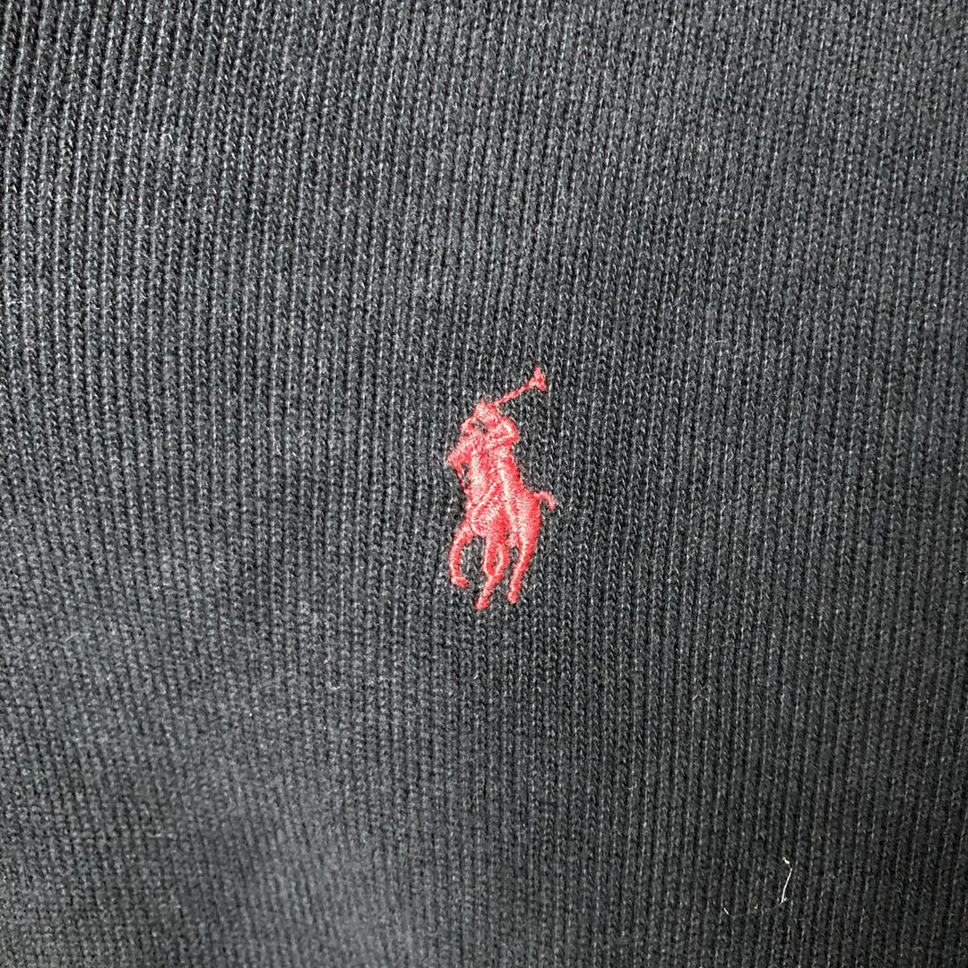 POLO by Ralph Lauren shawl collar one-point logo sweatshirt, men's XL size cotton black type Vintage Second Hand