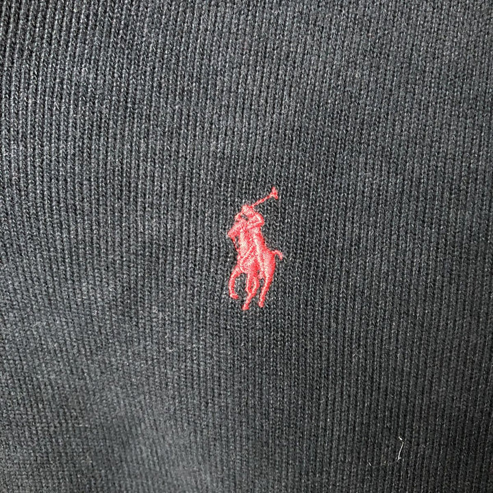 POLO by Ralph Lauren shawl collar one-point logo sweatshirt, men's XL size cotton black type Vintage Second Hand