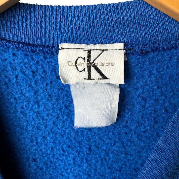 Vintage 90'S Calvin Klein logo sweatshirt, size M, men's unclear blue type Vintage Second Hand