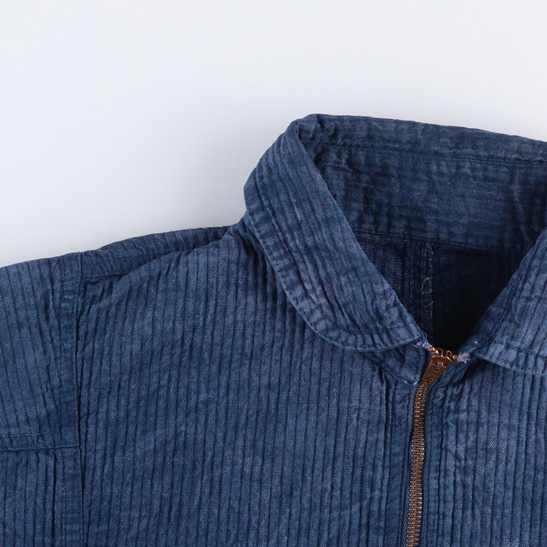 Vintage 70s-80'S zip-up jacket, men's size M unclear blue type Vintage Second Hand