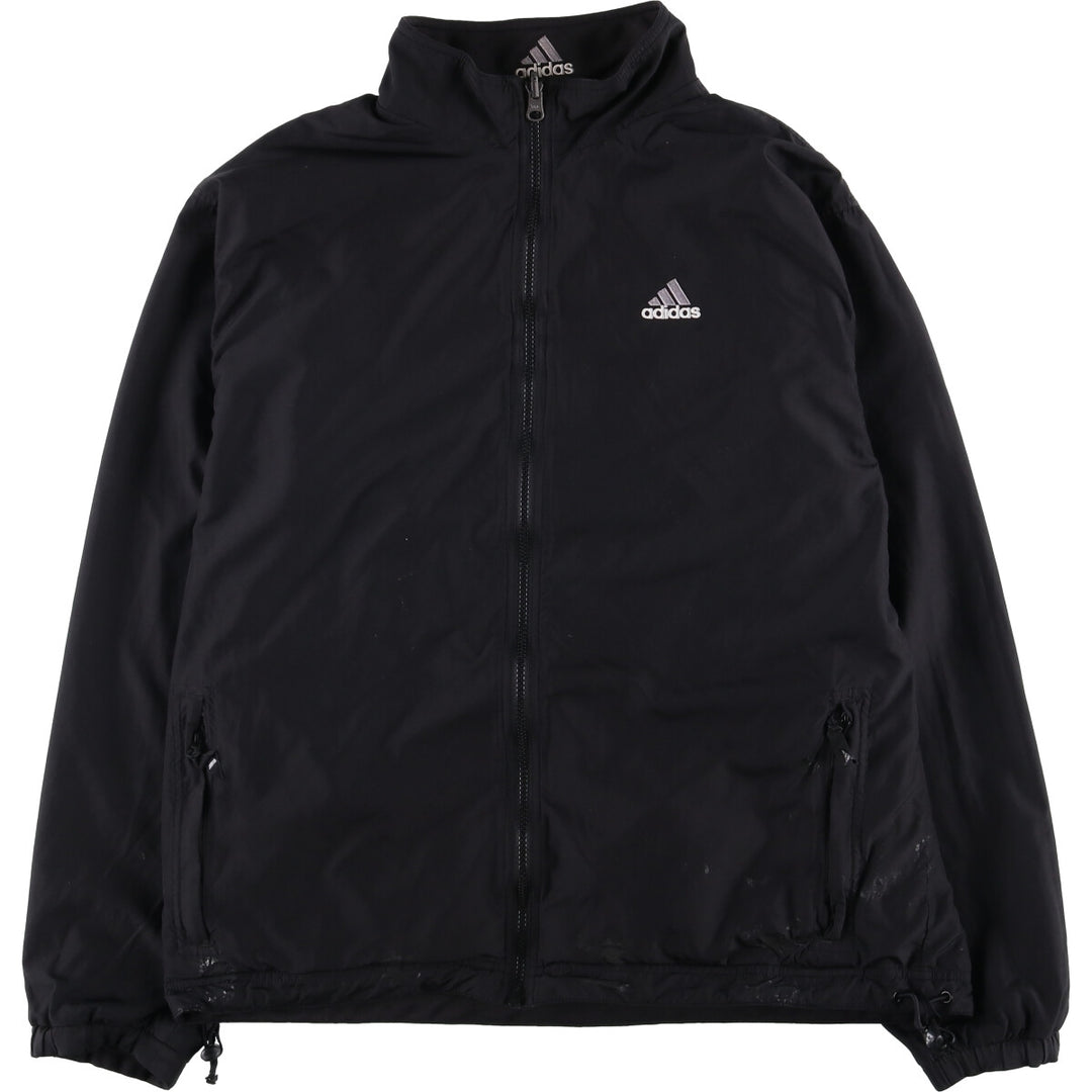 90s-00'S adidas reversible back logo windbreaker/track jacket, men's size L polyester black type Vintage Second Hand