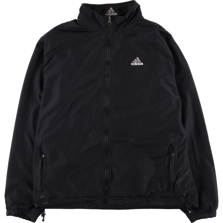 90s-00'S adidas reversible back logo windbreaker/track jacket, men's size L polyester black type Vintage Second Hand