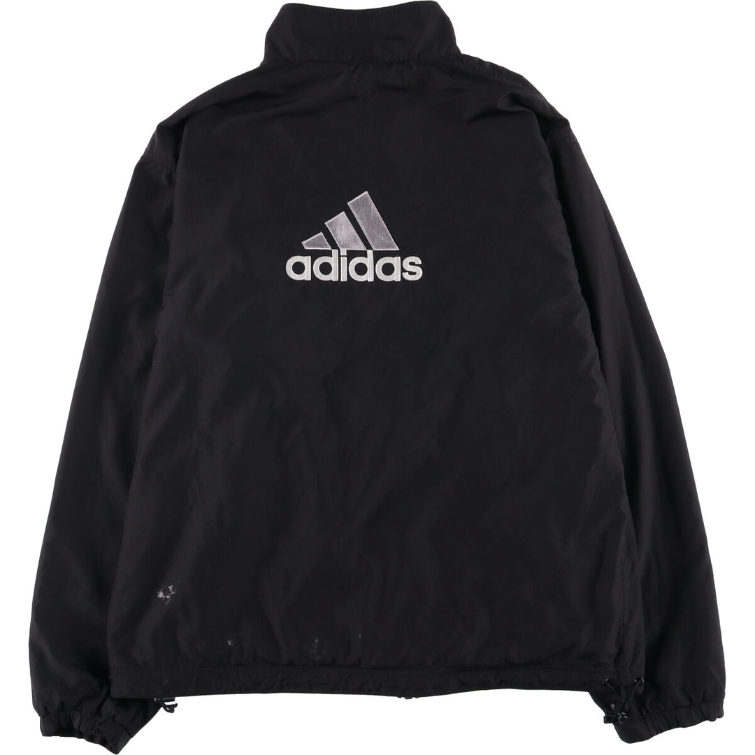 90s-00'S adidas reversible back logo windbreaker/track jacket, men's size L polyester black type Vintage Second Hand