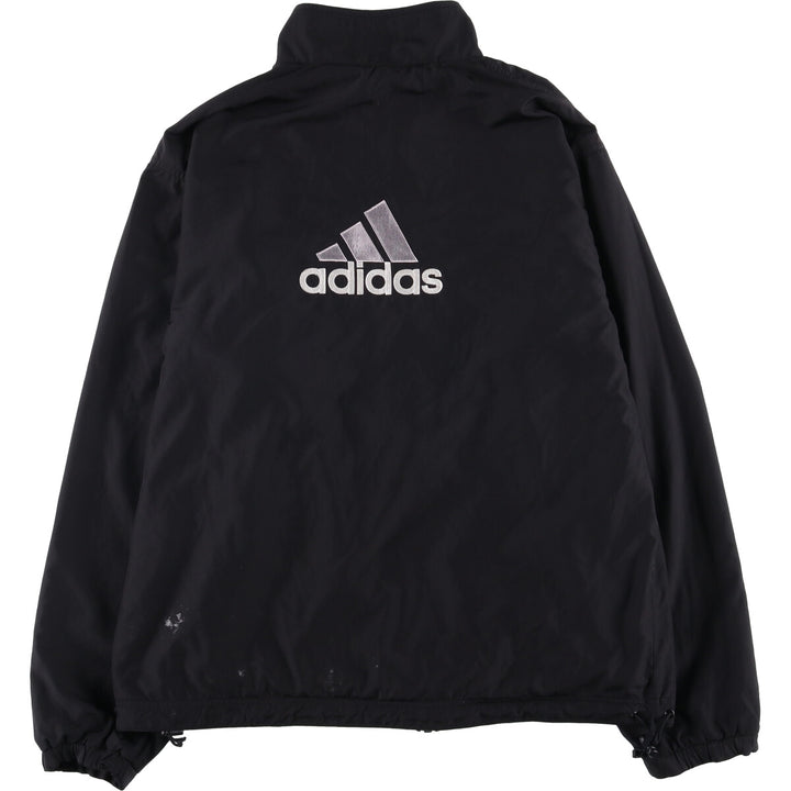 90s-00'S adidas reversible back logo windbreaker/track jacket, men's size L polyester black type Vintage Second Hand