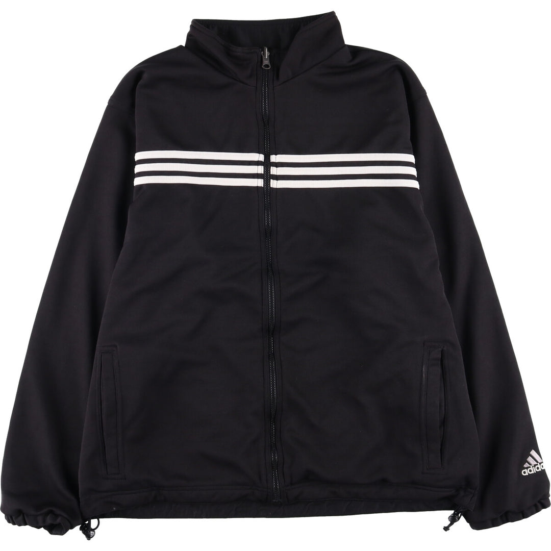 90s-00'S adidas reversible back logo windbreaker/track jacket, men's size L polyester black type Vintage Second Hand