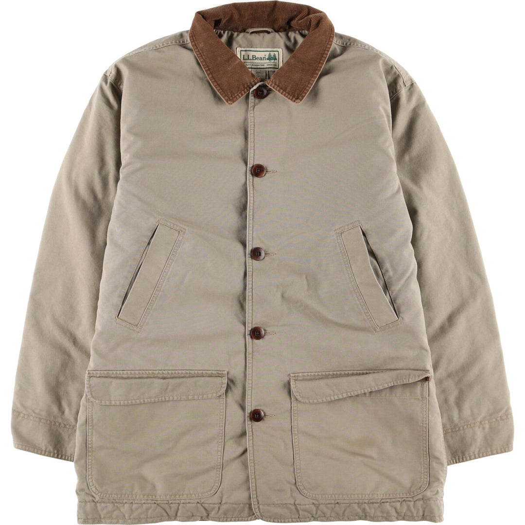 90s-00'S LL Bean Thinsulate padded hunting jacket, men's size L cotton gray type Vintage Second Hand